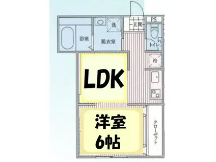 BOA VIAGEM KOSIGAYA(1LDK/1階)の間取り写真