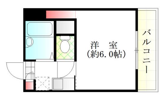 フォレスト東原(1K/2階)の間取り写真