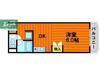 アルファ東古松II(1DK/1階)の間取り写真