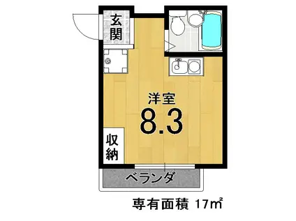 MS HOUSE 東福寺(ワンルーム/3階)の間取り写真