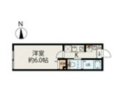 CASA LUXE 仙川(1K/2階)の間取り写真