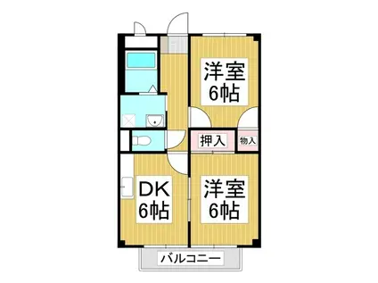 サープラスクオーレ(2DK/1階)の間取り写真