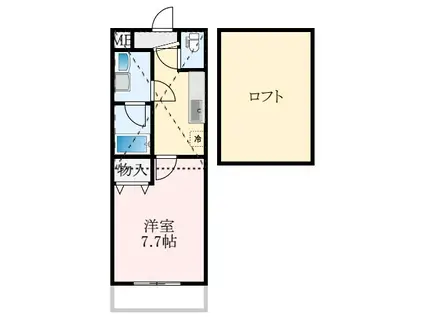 フジパレス初芝駅南I番館(1K/2階)の間取り写真