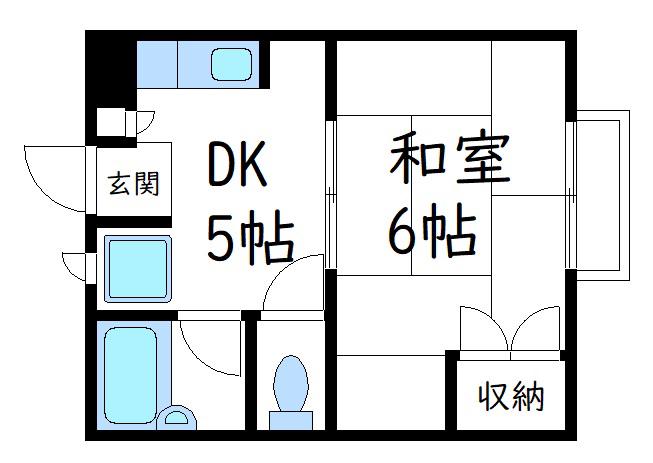 コーポラス栄光(1DK/2階)の間取り写真