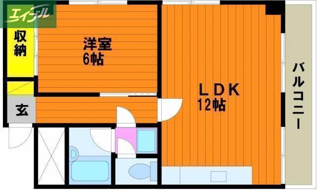 ナーチャー田町(1LDK/5階)の間取り写真