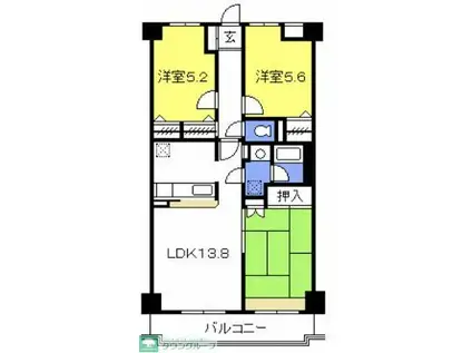 ベリエ本郷(3LDK/2階)の間取り写真
