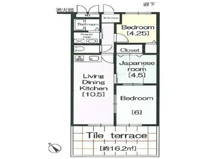 彦根ガーデンハイツ(3LDK/4階)の間取り写真