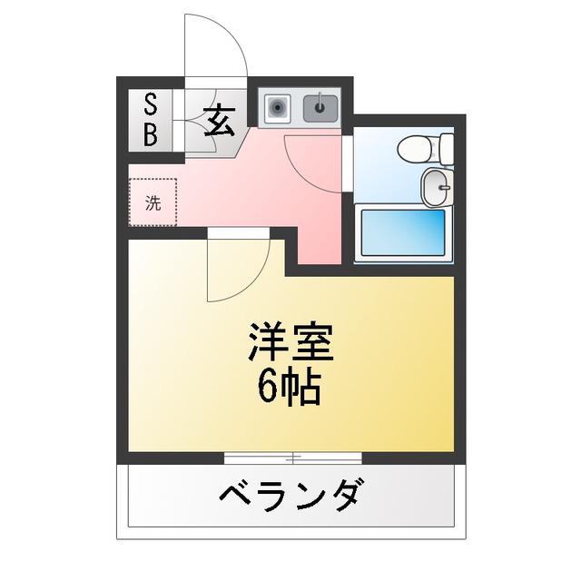 リヴィエール向原(1K/1階)の間取り写真