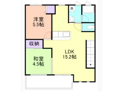 アマール名高(1SLDK/2階)の間取り写真
