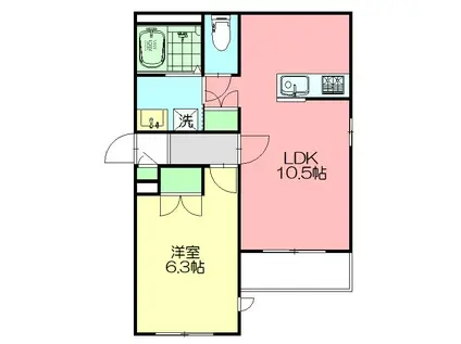 メテオ ド ボヌール(1LDK/1階)の間取り写真