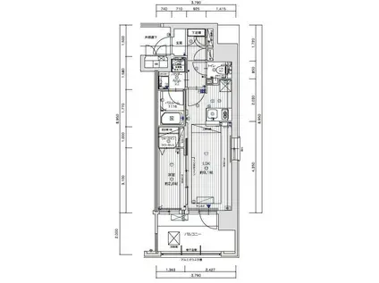 グランフォーレプライム六本松(1LDK/7階)の間取り写真
