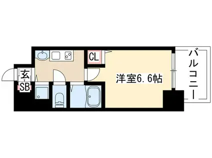 プレサンスSAKAE白川公園(1K/2階)の間取り写真