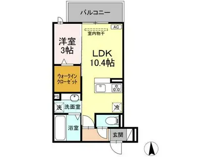 バーディー穂積(1LDK/1階)の間取り写真