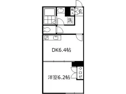 早稲田鶴巻町IMAハウス(1DK/2階)の間取り写真