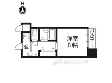 CASA寺町(ワンルーム/3階)の間取り写真