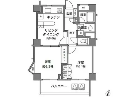 フレール早稲田(2DK/1階)の間取り写真
