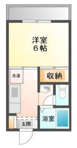 ヴィラ北平野I(1K/2階)の間取り写真