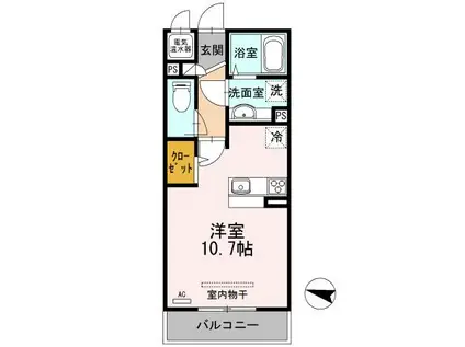 ボヌール本山中町(ワンルーム/3階)の間取り写真