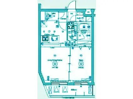 シーフォルム戸越公園2(1LDK/4階)の間取り写真