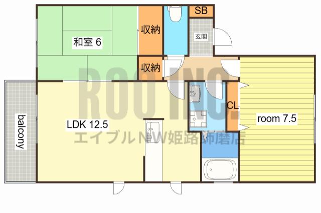 アドホックディアス(2LDK/2階)の間取り写真