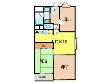 吉光アドニス芦屋(3LDK/3階)の間取り写真