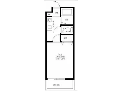 HEART BRILLIANT 溝の口(1K/2階)の間取り写真