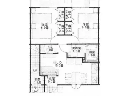 DAIICHI RESIDENCE(2LDK/2階)の間取り写真