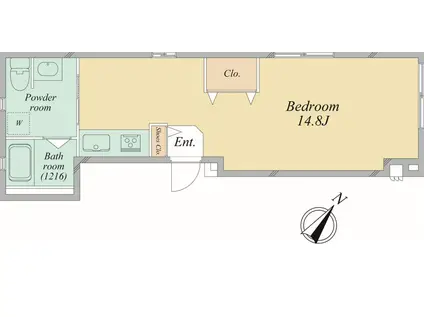 BEAU RIVAGE NEZU(ワンルーム/1階)の間取り写真