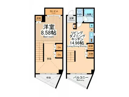 ラフィーノタマガワ(1LDK/5階)の間取り写真