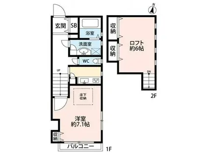 グランメールまや(1K/1階)の間取り写真