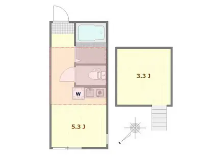 クレールプレイス白楽(ワンルーム/2階)の間取り写真