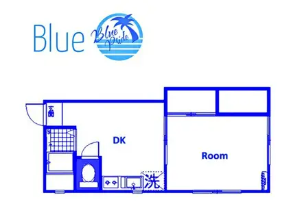 菊名南フラット(1DK/1階)の間取り写真