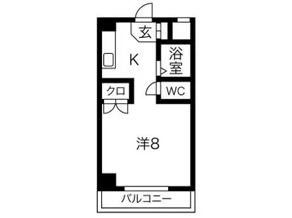 GREEN HILLS KATOH(1K/5階)の間取り写真