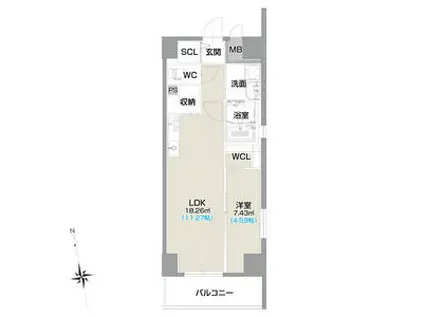 フォルティス今池(1LDK/6階)の間取り写真