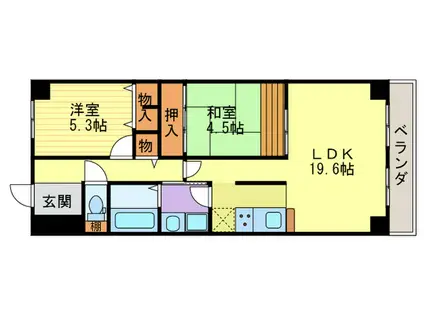 ルネ下鴨東(2LDK/3階)の間取り写真