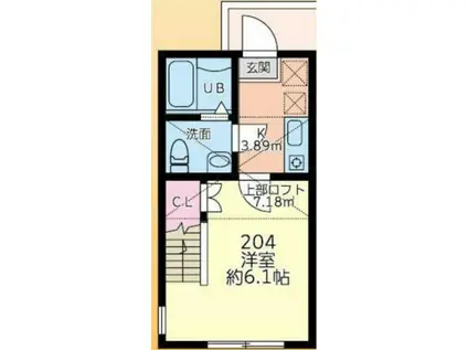 SOLARIS ソラリス(1K/2階)の間取り写真