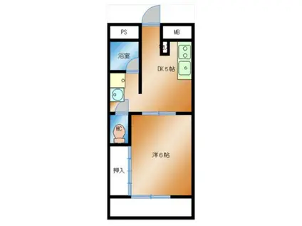 桑田マンション(1DK/3階)の間取り写真