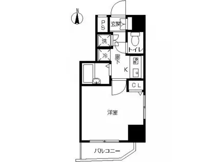 スカイコート両国弐番館(1K/2階)の間取り写真