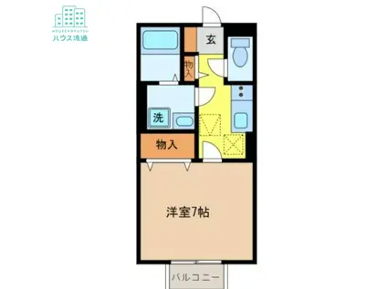 モナリエたかき(1K/1階)の間取り写真