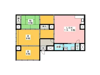 デッチポンドマンション(3LDK/1階)の間取り写真