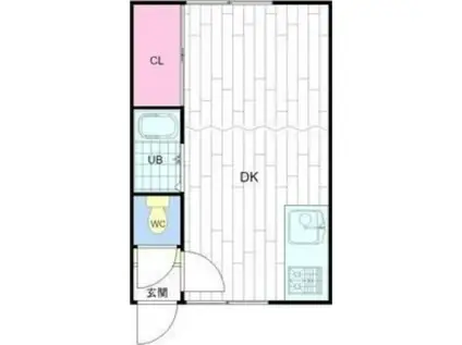 ドエル北12(1DK/3階)の間取り写真