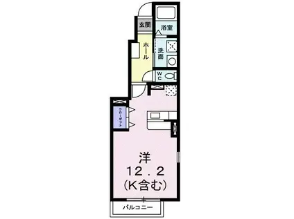 メゾンリヴェール(ワンルーム/1階)の間取り写真