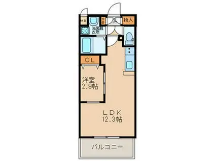 リュシオールレジデンス(1LDK/5階)の間取り写真