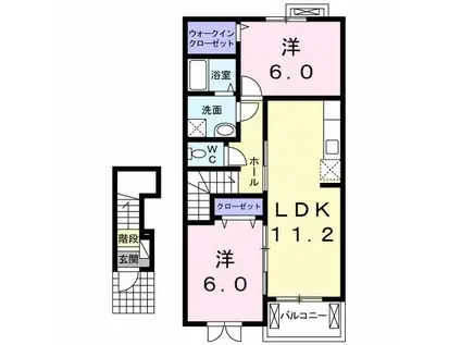 プティメゾンK&K(1K/1階)の間取り写真