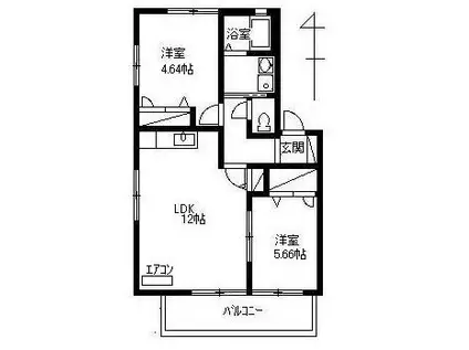 マメゾン(2LDK/2階)の間取り写真