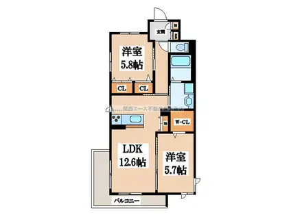 ソレイユ ルヴァン(2LDK/1階)の間取り写真