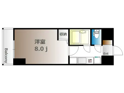 シャトー日興(1K/8階)の間取り写真