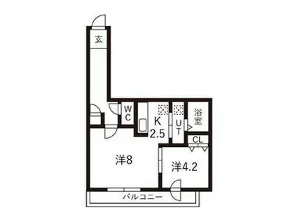 LA SERENE MISONO(1LDK/4階)の間取り写真