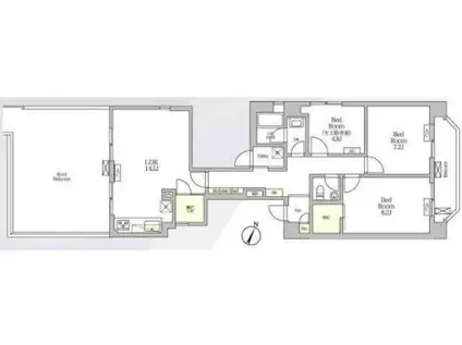 クロス護国寺(3SLDK/8階)の間取り写真