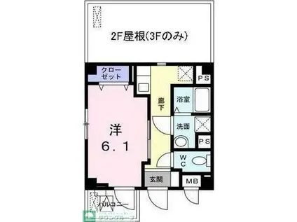 ベンテン イースト ワン(1K/4階)の間取り写真